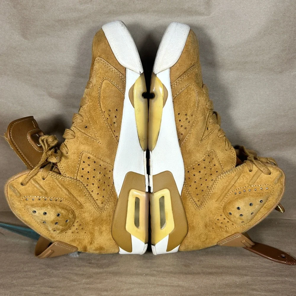Jordan 6 Retro Wheat Men 9 Golden Harvest Suede High Top 384664-705